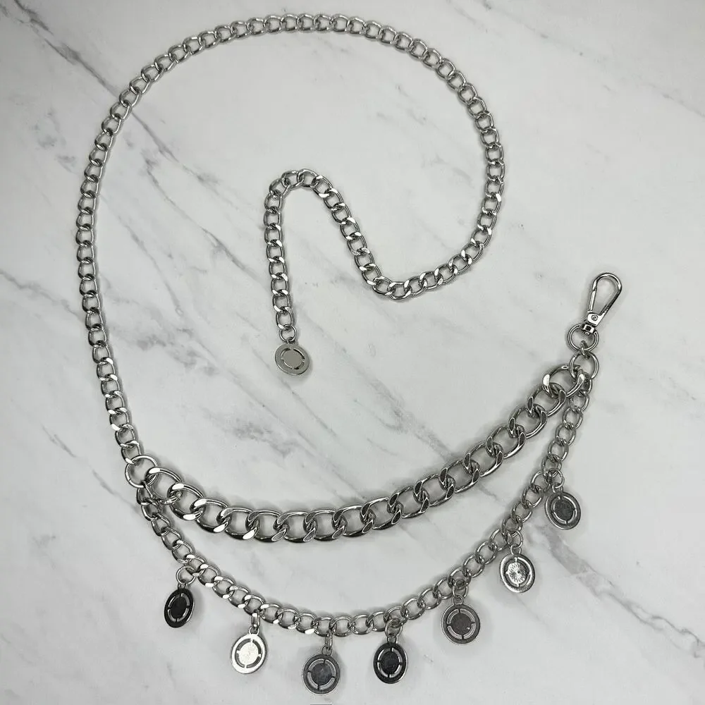 Steve Madden Rhinestone Faux Pearl Chain Belt OS ✨